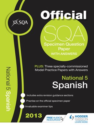 cover image of SQA Specimen Paper 2013 National 5 Spanish and Model Papers